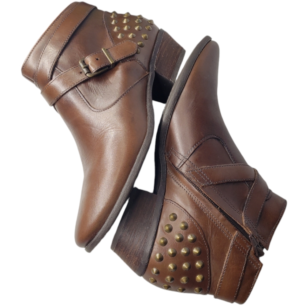 Nurture Flint Ankle Bootie Rodeo Boho Western Equestrian Leather Stud Southwest